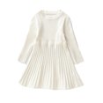 thumbnail image 1 of QUDDERR Robe Chandail Tricotée pour Filles de 1 à 9 Ans, Robe d'Automne Hiver Chaude pour Enfants, Robe Princesse à Manches Longues à Volants pour Bébé, 1 of 9