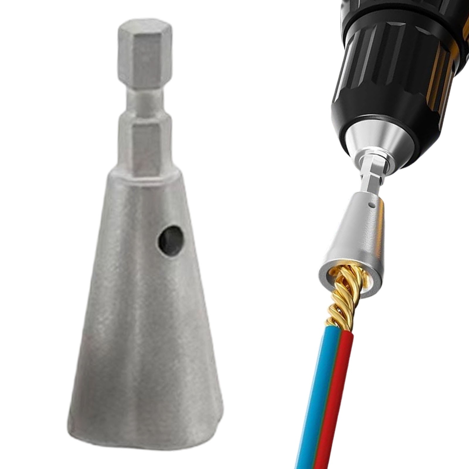 Power Drill Wire Twister,Electric Cable Twisting Tool,Hex Shank Wire Connector,Wire Twister Tool for Drill,Hex Shank Cable Twisting Tool,Electrical Power Drill Attachment for Wire Connector