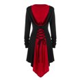 thumbnail image 4 of IROINID Manteau Long Confortable pour Femmes Manteau Contrasté à Manches Longues, Rouge, 4 of 6