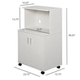thumbnail image 3 of HOMCOM Microwave Cart on Wheels Utility Trolley Storage Sideboard White, 3 of 10