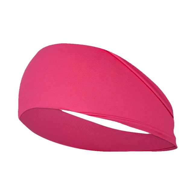 XASZHN Yoga Elastic Headbands for Women Workout Running Non Slip Hot Pink_005 One Size