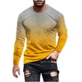 thumbnail image 2 of Meichang T-Shirt à Manches Longues pour Hommes Doux, T-Shirts Graphiques pour Hommes Décontractés à Imprimé Dégradé 3D, T-Shirts Fantaisie à Col Rond Confortables à Manches Longues pour Hommes, 2 of 5