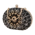 thumbnail image 2 of Women Evening Bag Pouch Small Tote Bag Rhinestone Beaded Fashion Wallets Wedding black, 2 of 9
