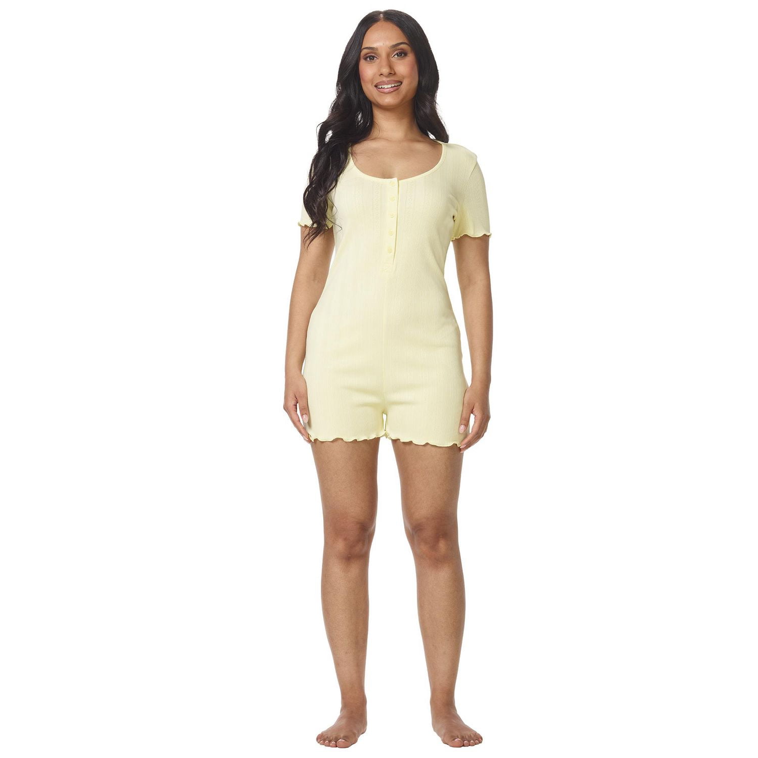 Secret Sleep Pointelle Romper with Lattice Edge-Online Exclusive