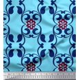 thumbnail image 1 of Soimoi Poly Georgette Fabric Floral & Filigree Damask Print Fabric by Yard 52 Inch Wide, 1 of 3