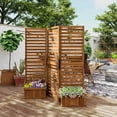 thumbnail image 2 of Outsunny Outdoor Privacy Screen with 4 Raised Beds and Drainage Holes, 2 of 10