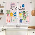 thumbnail image 3 of ORUYROP Rustic Plants Kitchen Curtains Short Small Farmhouse Quotes Botanical Pink Retro Country Rod Pocket Green Leaves Kitchenware Bedroom Living Room Treatment Fabric 2 Panels 27.5Wx39H Inc, 3 of 6