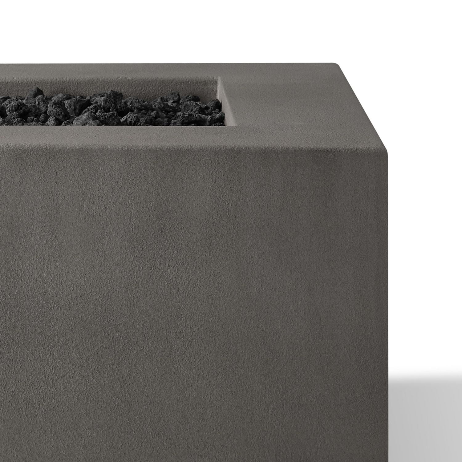Real Flame Estes 40" Square Concrete Propane Fire Pit With Hidden Tank in Carbon by Jensen Co.