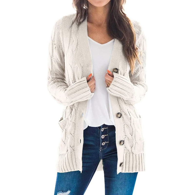 CPOKRTWSO Cardigan Tricoté Surdimensionné à Manches Longues Ouvert pour Femmes