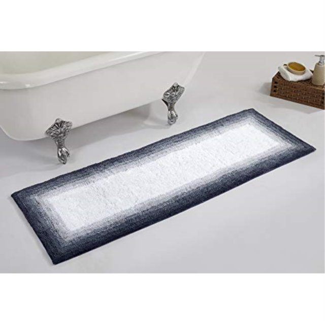 Better Trends 100% Cotton Torrent Collection Bath Mats, Gray Bath Mat - Tufted, Absorbent & Machine Washable Bath Mats Runner for Tub, Shower, and Bath Room, 20" x 60"