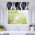 thumbnail image 2 of Navy Blue Valance Curtains for Living Room, Abstract Geometric Pattern Semi Sheer Kitchen Valances for Windows, Rod Pocket Short Window Treatment Decor, 52x18, 2 of 5