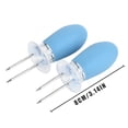 thumbnail image 4 of Braveheart 2pcs Brochette de Maïs Brochette en Acier Inoxydable avec Poignées en Silicone, Bleu, 4 of 9