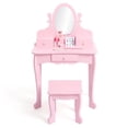 thumbnail image 1 of QinaQin Girl's Dressing Table Set with Mirror and Stool - Wooden Dressing Table, Adjustable Dressing Game Set with Storage Space, Perfect Birthday Gift for Girls Aged 4-9, 1 of 6