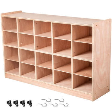 KFFKFF Unité de Rangement à Plateaux Portable, Étagère de Rangement à 20 Compartiments, Armoire de Rangement 4x5, Rangement pour Chambre Éducative, Mobilier pour Résidentiel, Garderie et Établissements Préscolaires, Neutre