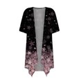 thumbnail image 3 of Women Cardigans Lightweight Women Casual Printed Short Sleeve Cardigans Drape Open Front Lightweight Summer High Low Hem Tops Cardigans for Women Plus Sizes on Clearance, 3 of 4