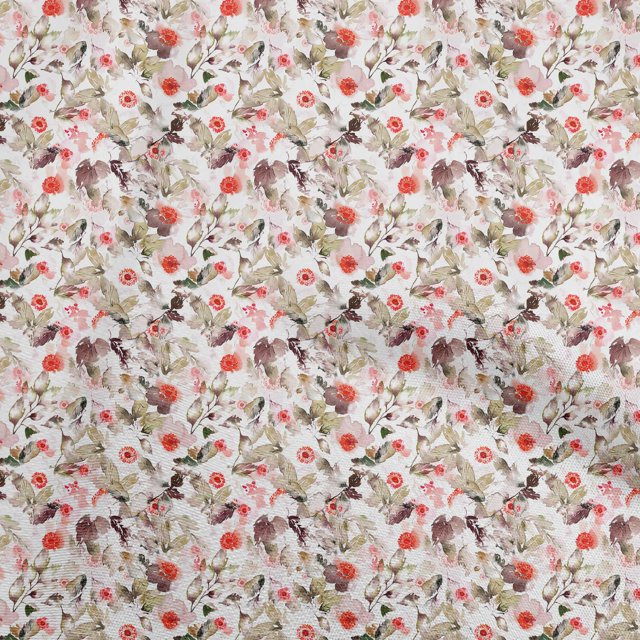 oneOone Cotton Poplin Twill Red Fabric Water Color Sewing Craft Projects Fabric Prints By Yard 56 Inch Wide