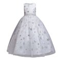 thumbnail image 2 of EGNMCR Vêtements pour Bébé Fille Robe pour Enfants Fille Sans Manches Robe de Princesse Motif Flocon de Neige Imprimé Tulle Longue Robe Canoniques, 2 of 9