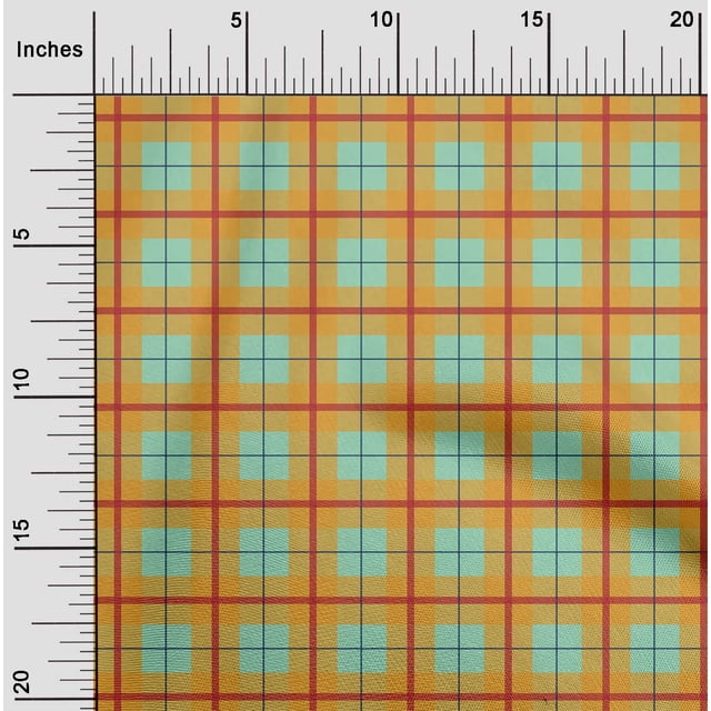 oneOone Popeline de Coton Tissu Décor à Carreaux Madras Tissu Imprimé BTY 56 Pouces de Large