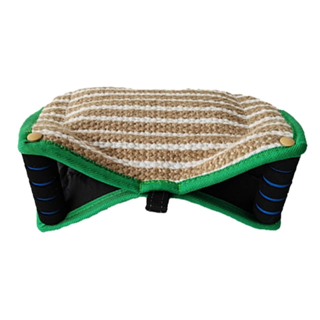 Transemion Protective Dog Training Sleeve Durable Jute Training Tool Durable For Long Time Dog Bite Sleeve green edge