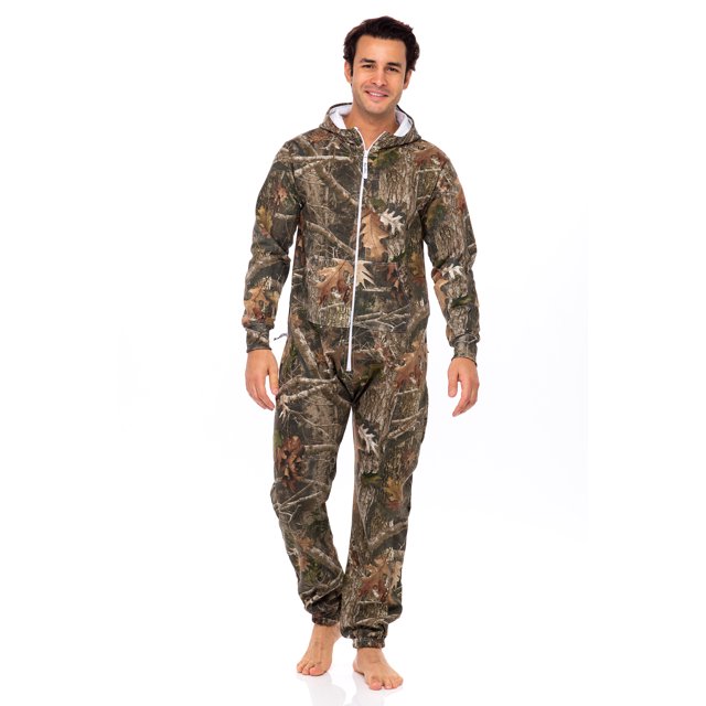 Mens Fashion Adult Jumpsuit One Piece Non Footed Pajamas