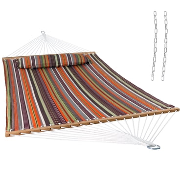 Sunnydaze Hamac en Tissu Matelassé Robuste pour Deux Personnes avec Barres d'Écartement - Capacité de Poids de 450 lb - Coucher de Soleil dans un Canyon