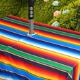 thumbnail image 3 of Waterproof Outdoor Tablecloth with Umbrella Hole for Rectangle Table 60x84inch Mexican Stripes Patio Table Cloth with Zipper, 3 of 5