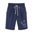 thumbnail image 1 of Plebaso Womens Casual Shorts Knee Length Rull up Printed Shorts Straight Summer Short Pants with Pockets, 1 of 3