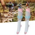 thumbnail image 4 of Stretch Socks, Elasticity Compression Stockings, Color Stockings For Joggers Athletes Running Pink Blue L/XL, 4 of 8