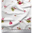 thumbnail image 1 of Soimoi Modal Satin Fabric Leaves & Carnation Floral Print Fabric by The Yard 42 Inch Wide, 1 of 1