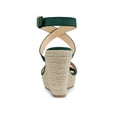 thumbnail image 2 of BLISSFUL STEP Chaussures pour Femmes Sandales Espadrilles à Talon Compensé Slingback à Brides Croisées Vert 10, 2 of 8