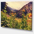 thumbnail image 2 of Green Mountain Meadow with Flowers - Large Flower Canvas Wall Art, 2 of 3
