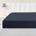 thumbnail image 2 of PiccoCasa Soft 190GSM Queen Fitted Sheets 16 Inch Deep Pocket Navy Blue, 2 of 7