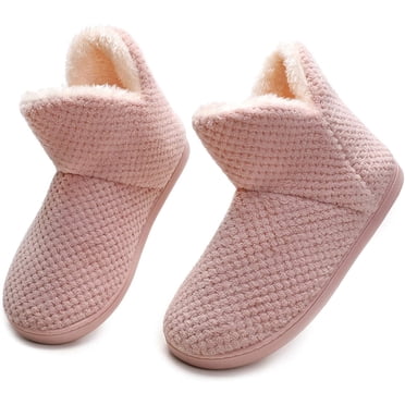 Women Warm Bootie Slippers Fluffy Plush Indoor Outdoor Winter Booty Slippers