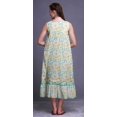 thumbnail image 4 of Bimba Robe de Nuit Sans Manches Turquoise Verte à Fleurs pour Femmes, Coton Imprimé, Vêtement de Nuit pour Dames, Grande, 4 of 6