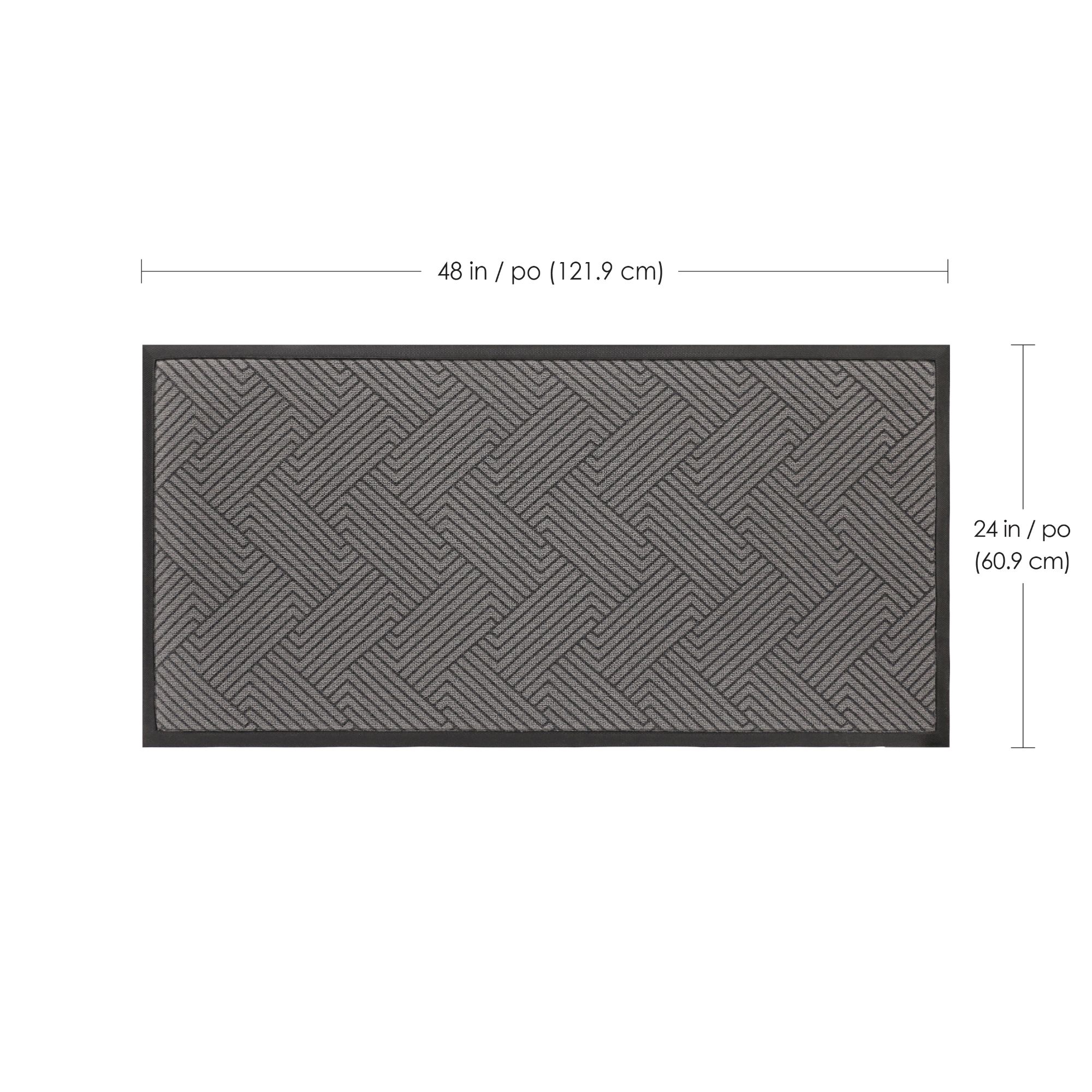 Stepguard Carrara 2x4 Indoor/Outdoor Doormat, Heavy-Duty Scraper, Non-Slip Vinyl Backing, Water-Resistant, Basketweave Grey, Entryway, Garage, Mudroom, Patio