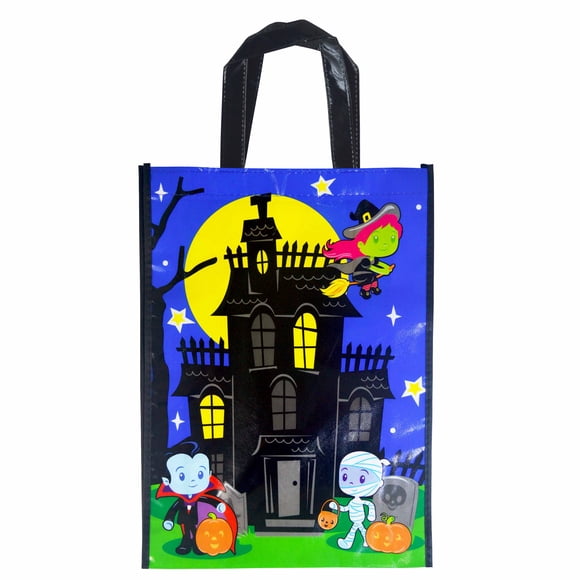 Halloween Multi Color House Tote Bag, 11.5 x 16 x 3in, Way To Celebrate !