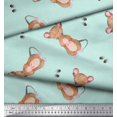 thumbnail image 2 of Soimoi Green Rayon Crepe Fabric Tendril & Abstract Printed Fabric 1 Yard 46 Inch Wide, 2 of 5