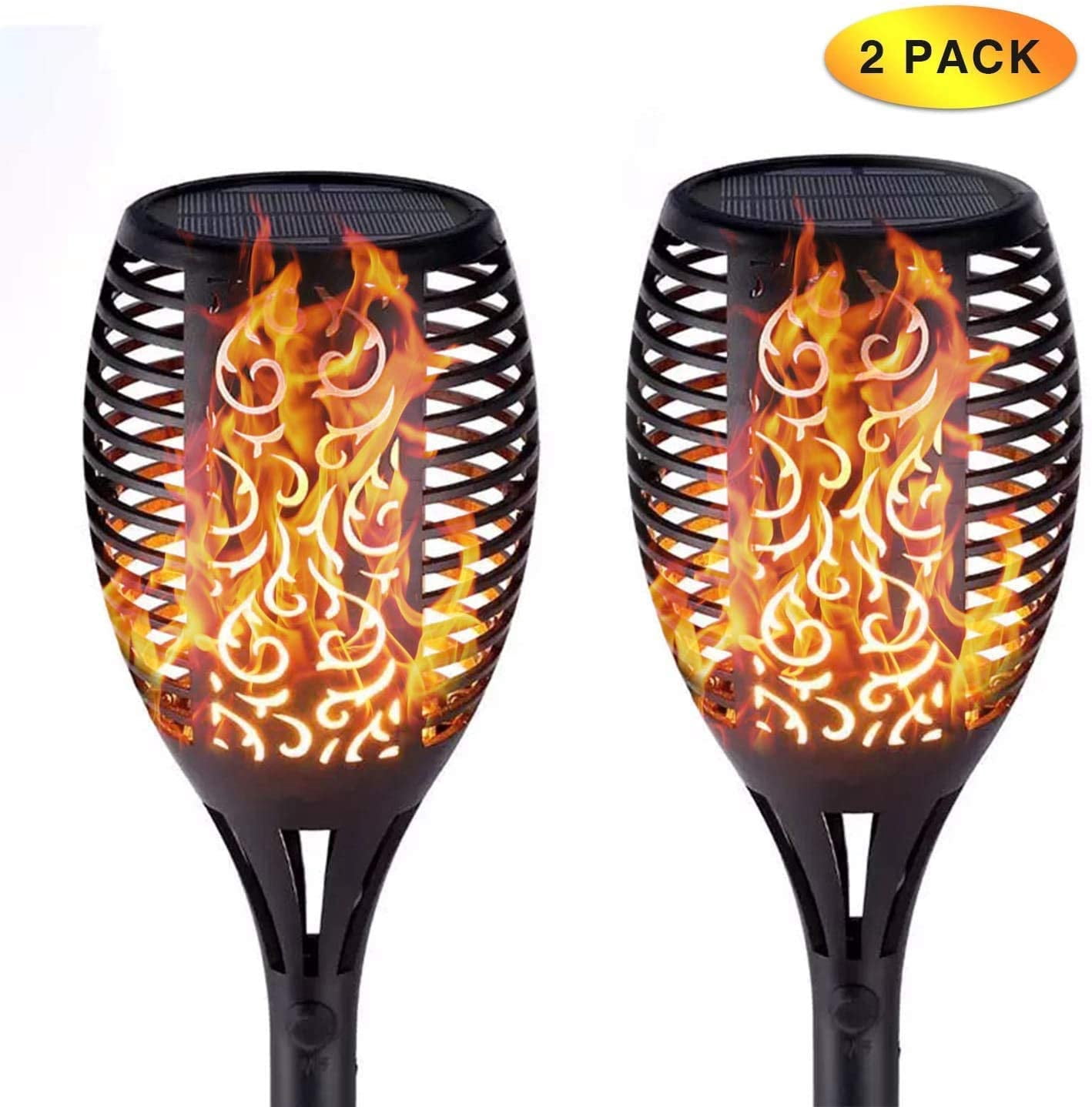 Solar Lights Outdoor Garden 96 LEDs Solar Flame Torch - Outdoor Lighting Solar Torch Light - Dusk to Dawn, Solar Lights Outdoor for Garden, Pathway, Lawn, Patio - GGR