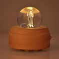 thumbnail image 1 of QIANLING 3D Crystal Ball Music Box with LED Projection Light and Rotating Wooden Base (St. Jude), 1 of 7