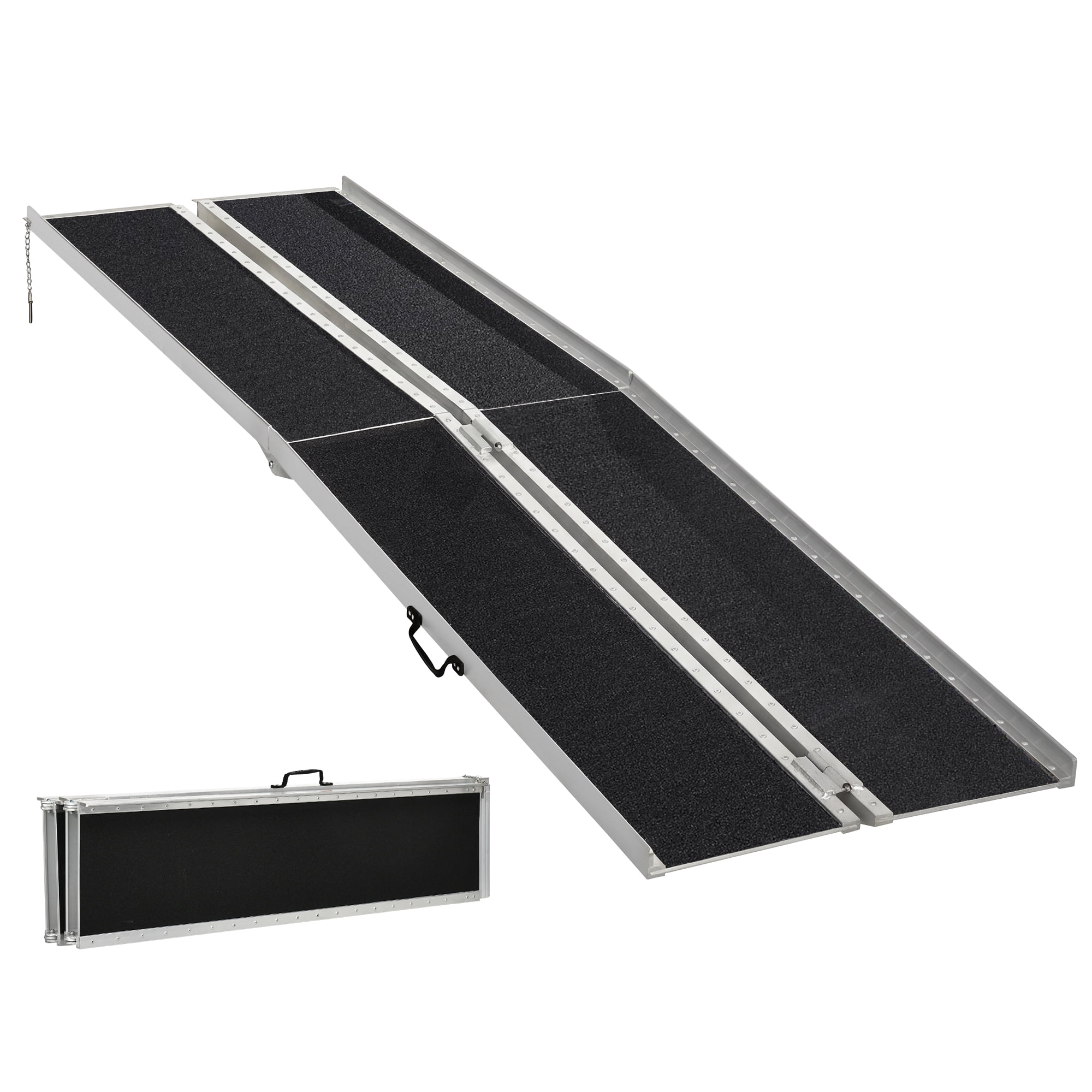 HOMCOM 10ft Wheelchair Ramp Scooter Mobility Non-Skid Layering Black