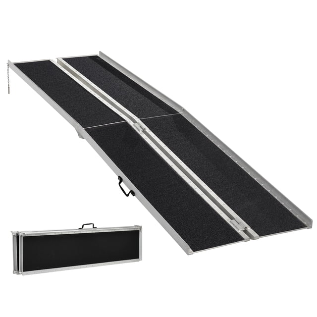 HOMCOM 10ft Wheelchair Ramp Scooter Mobility Non-Skid Layering Black