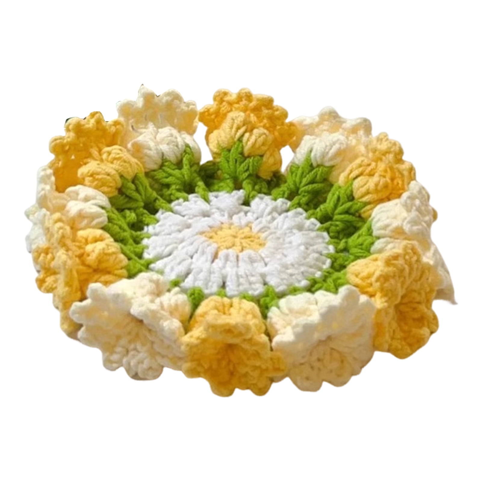 Ensemble de sous-Verres Lily of The Valley Bricolage Crochet Ensemble de Départ avec Fil et Crochet Matériau en Fil Résistant au Rétrécissement Paquet Décor de Table Fait Main Projet