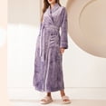thumbnail image 2 of Timegard Womens Bathrobe Long Sleeve Lapel Neck Nightgowns Long Plush Robes Fall Winter Warm Comfy Robe, 2 of 5
