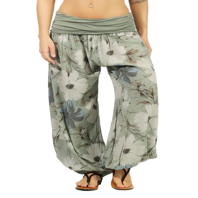 Pantalon Sarouel à Taille Froncée pour Femmes avec Imprimé Floral