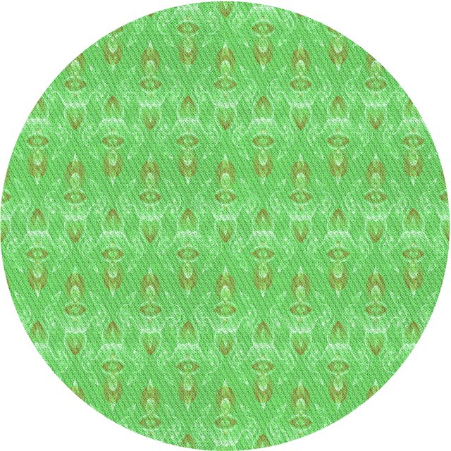 Ahgly Tapis Rond Lavable en Machine Intérieur Transitionnel Vert Émeraude, 3 Pieds Rond