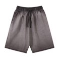 thumbnail image 4 of Men Cargo Shorts Male Heavyweight Distressed Shorts Washed 2 Tone Gradient Loose Oversize Men Basketball Shorts Grey XL, 4 of 4