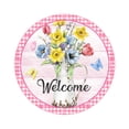 thumbnail image 2 of Flower Ornament Welcome Sign Decorative Vintage Wall Hanging Home Garden, 2 of 8