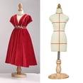 thumbnail image 3 of Mannequin Entièrement avec Base Ronde en Bois Support de Couturière E, 3 of 7