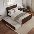 thumbnail image 3 of Lit Plateforme Complet en Bois Portland avec Pied de Lit Assorti et Tiroir-Lit Simple, Noyer, 3 of 12