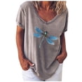 thumbnail image 1 of Pompotops 2021 T-shirt Mode pour Femmes Nouveau Grande Taille Ample Imprimé Mode Manches Courtes, 1 of 6